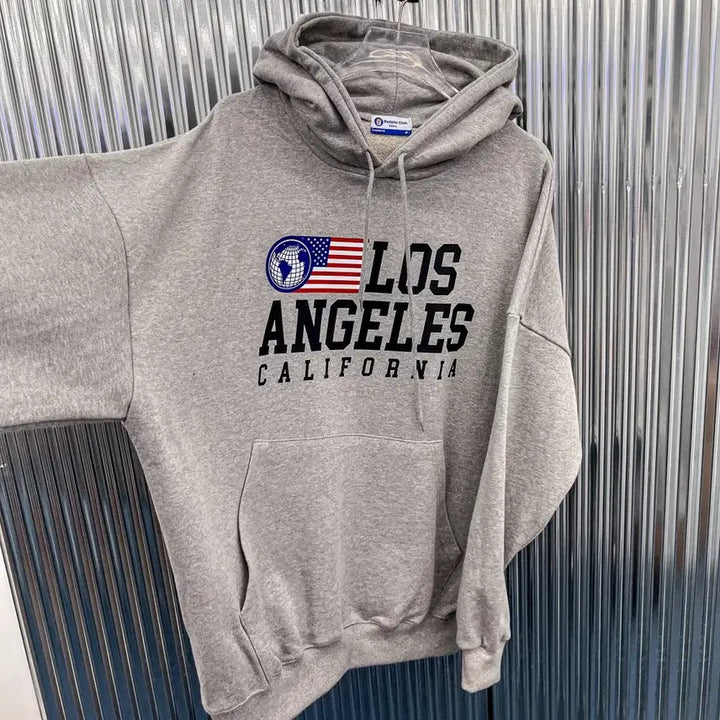 [BUNJANG] LA Flag Print Hoodie / [새상품] LA 성조기 프린팅 후드티 (FREE) AF329