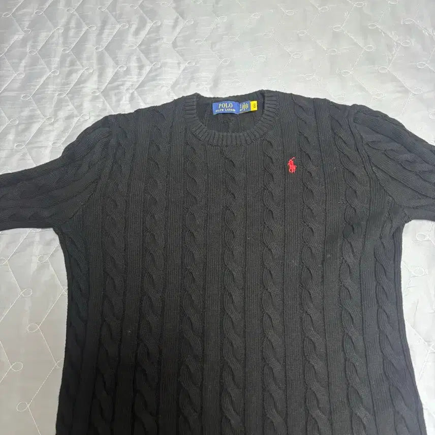 [BUNJANG] Polo Ralph Lauren Black Cable Knit Sweater / 폴로 랄프로렌 블랙 케이블 니트