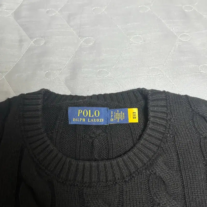 [BUNJANG] Polo Ralph Lauren Black Cable Knit Sweater / 폴로 랄프로렌 블랙 케이블 니트