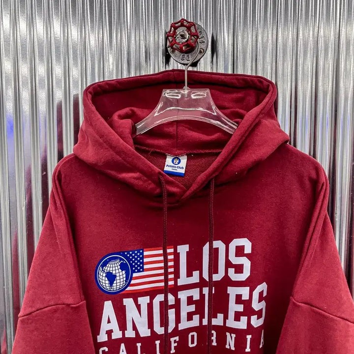 [BUNJANG] LA Flag Print Hoodie / [새상품] LA 성조기 프린팅 후드티 (FREE) AF330