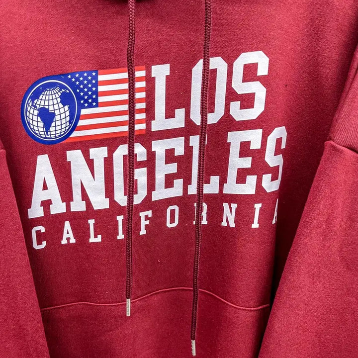[BUNJANG] LA Flag Print Hoodie / [새상품] LA 성조기 프린팅 후드티 (FREE) AF330