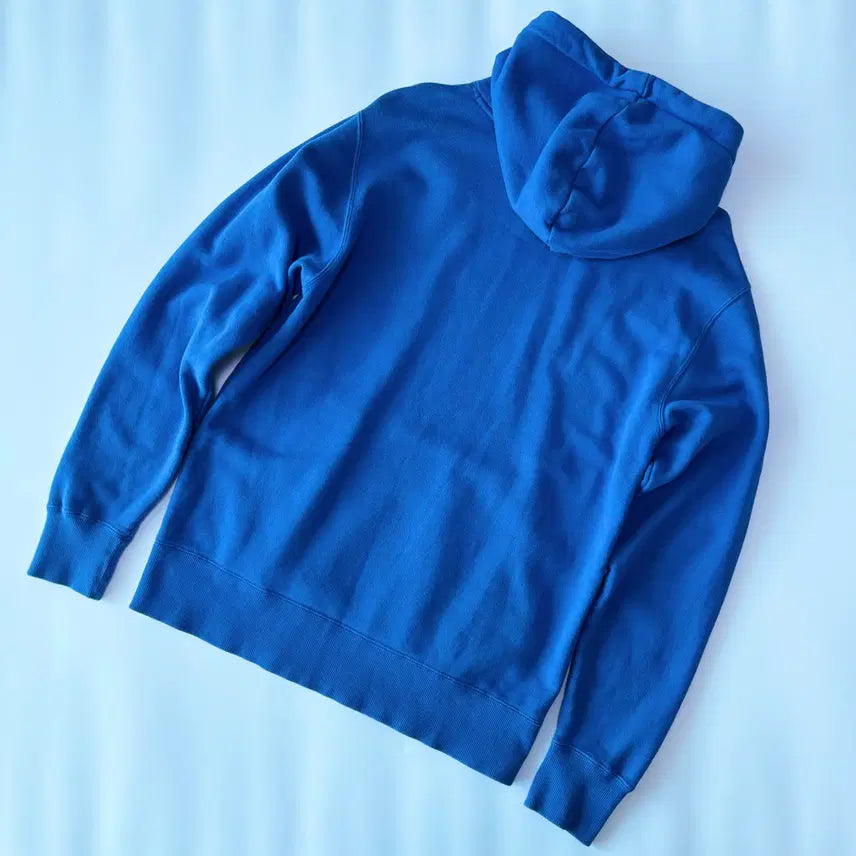 [BUNJANG] Champion Blue Script Logo Hoodie / 챔피온 블루 스크립트 로고 후드 티셔츠