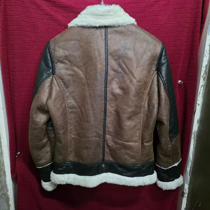 [BUNJANG] Brown Faux Fur Lined Mustang Jacket / 브라운 무스탕 퍼 자켓  /3