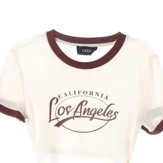 [BUNJANG] CIDER California LA Ringer Crop T-shirt / CIDER 캘리포니아 LA 링거 크롭 티셔츠 S
