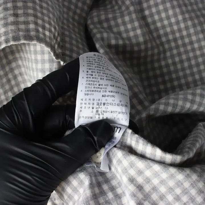 [BUNJANG] Epigram Gingham Check Cotton Henley Shirt Gray / 에피그램 깅엄 체크 코튼 헨리넥 차이나카라 셔츠 그레이