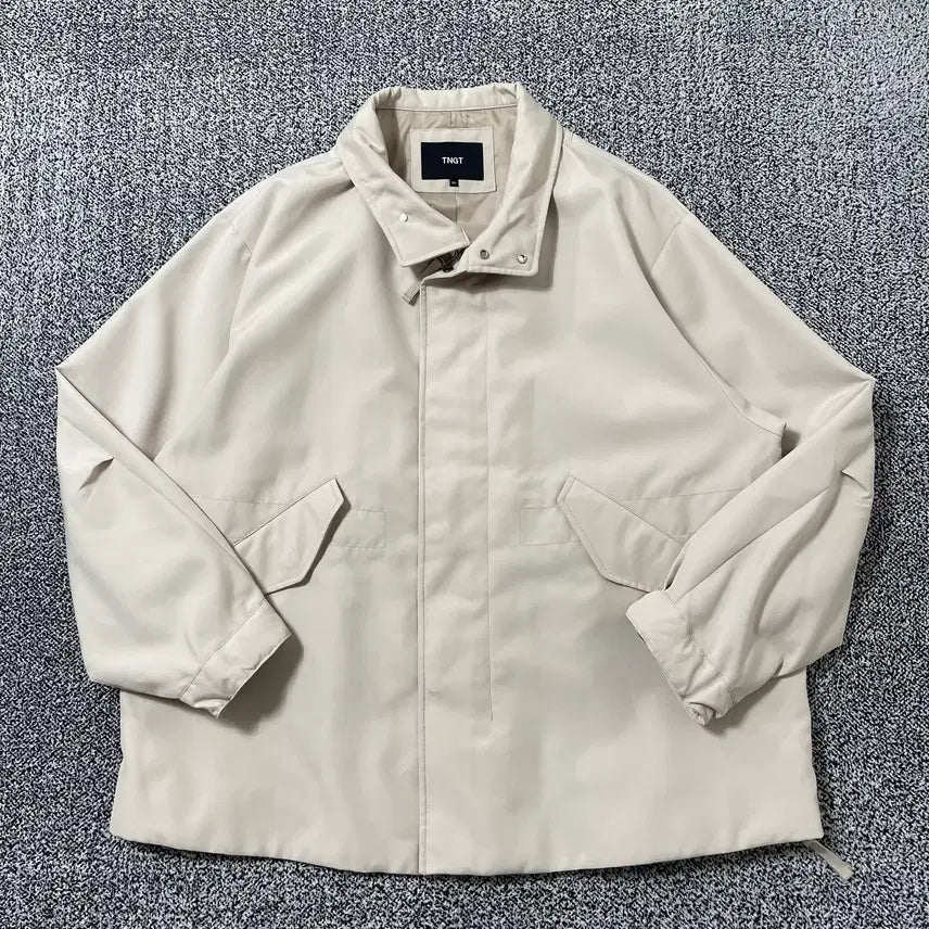 [BUNJANG] TNTG Shell Parka Bomber Jacket Ivory Beige / 빈티지9. TNTG 쉘 파카 봄버 점퍼 아이보리 베이지