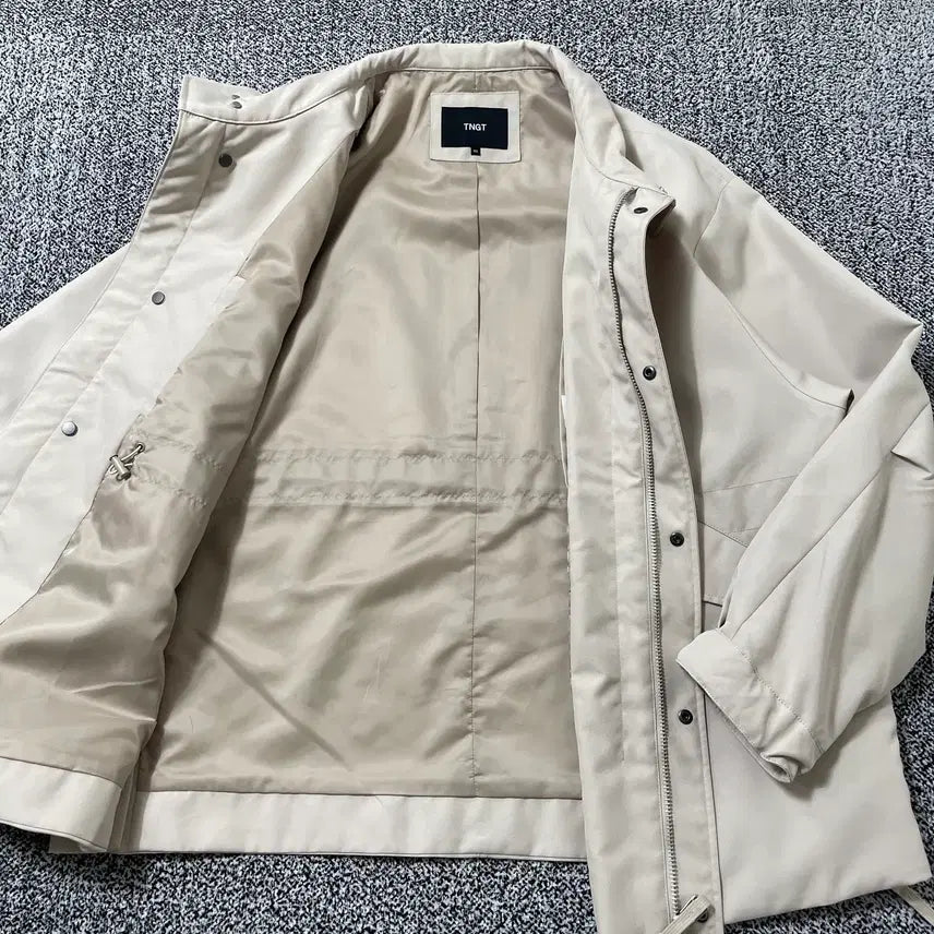 [BUNJANG] TNTG Shell Parka Bomber Jacket Ivory Beige / 빈티지9. TNTG 쉘 파카 봄버 점퍼 아이보리 베이지