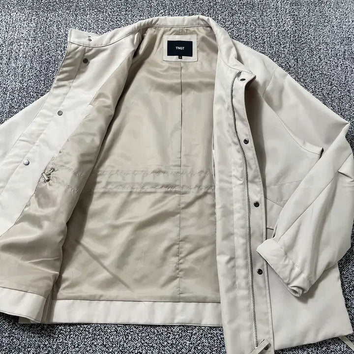 [BUNJANG] TNTG Shell Parka Bomber Jacket Ivory Beige / 빈티지9. TNTG 쉘 파카 봄버 점퍼 아이보리 베이지