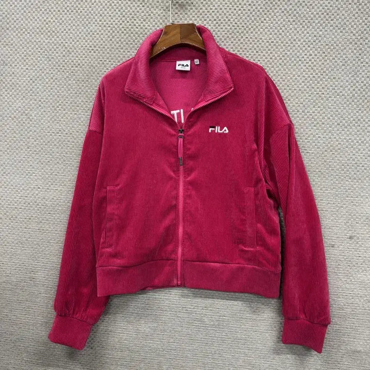 [SOLD OUT] 필라 핑크 골덴 코듀로이 크롭 집업 M M13290