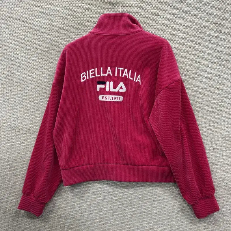 [SOLD OUT] 필라 핑크 골덴 코듀로이 크롭 집업 M M13290