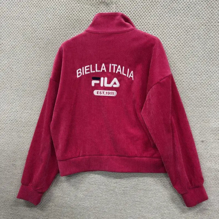 [SOLD OUT] 필라 핑크 골덴 코듀로이 크롭 집업 M M13290