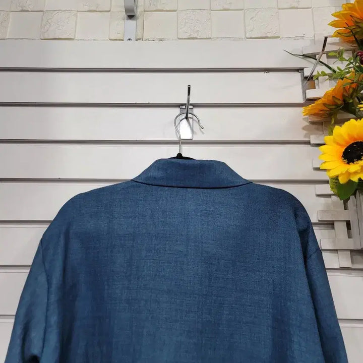 [BUNJANG] Blue Crop Shirt (XL) / 