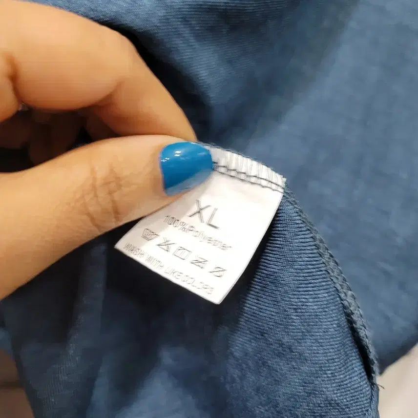 [BUNJANG] Blue Crop Shirt (XL) / 