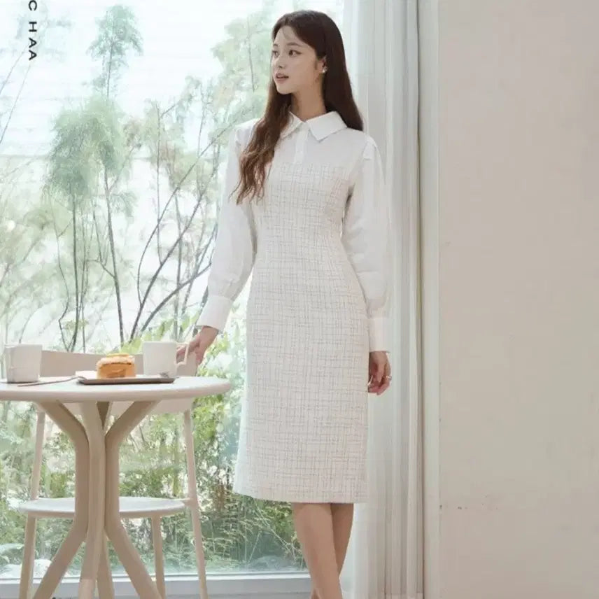 [BUNJANG] It MICHAA Tweed Balloon Sleeve Dress / 잇미샤 트위드 원피스  벌룬소매 하객룩 강추 새상품