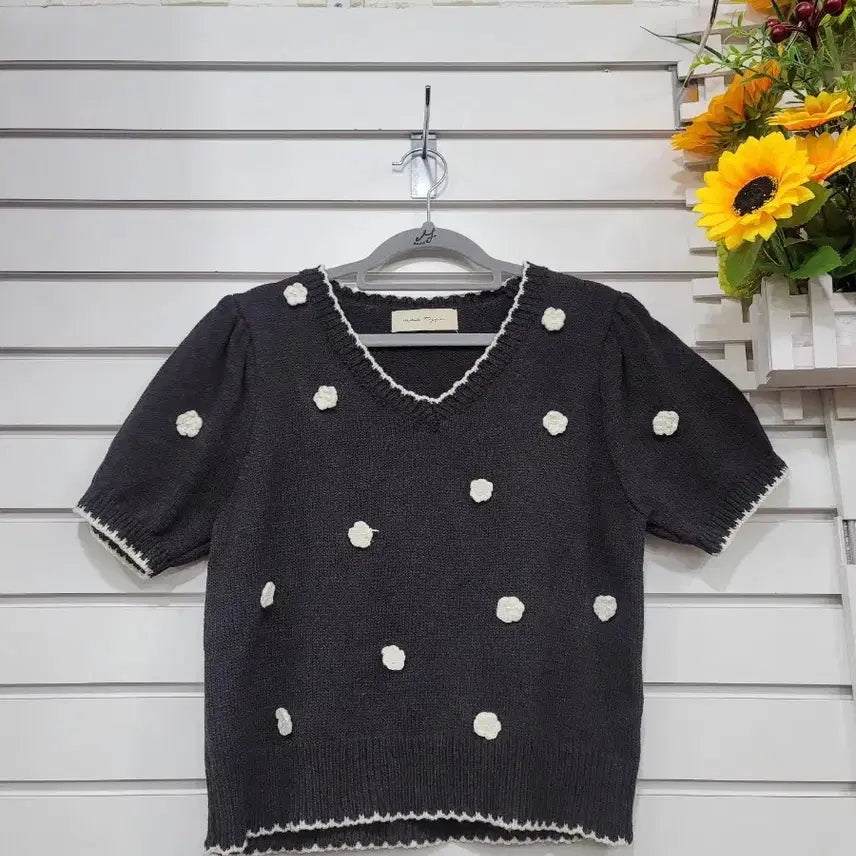 [BUNJANG] Vivis Black Knit T-shirt / 