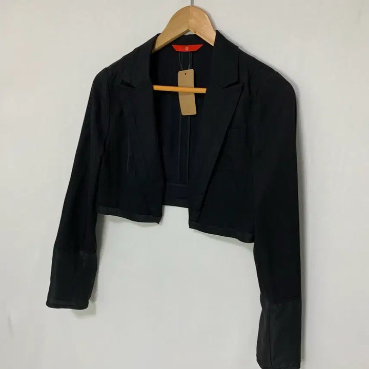[BUNJANG] KUHO Black Cropped Bolero Jacket / KUHO 구호 블랙 크롭 셔츠 스타일 볼레로 오픈 자켓 긱시크