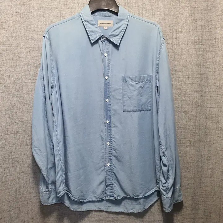 [BUNJANG] Solid Homme Rayon Denim Pocket Collar Shirt / 솔리드옴므 남성 레이온 데님 포켓 카라 셔츠 110