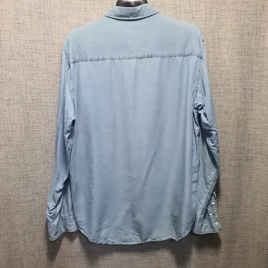 [BUNJANG] Solid Homme Rayon Denim Pocket Collar Shirt / 솔리드옴므 남성 레이온 데님 포켓 카라 셔츠 110