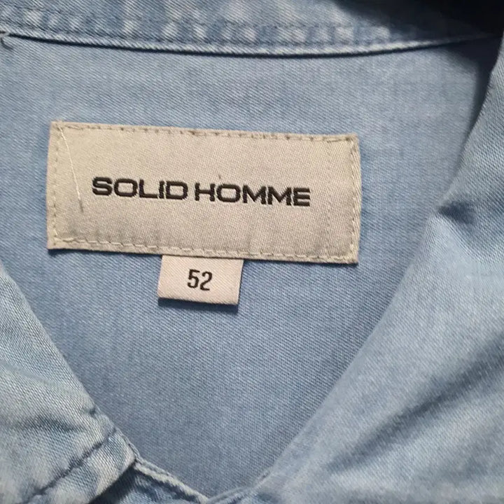 [BUNJANG] Solid Homme Rayon Denim Pocket Collar Shirt / 솔리드옴므 남성 레이온 데님 포켓 카라 셔츠 110