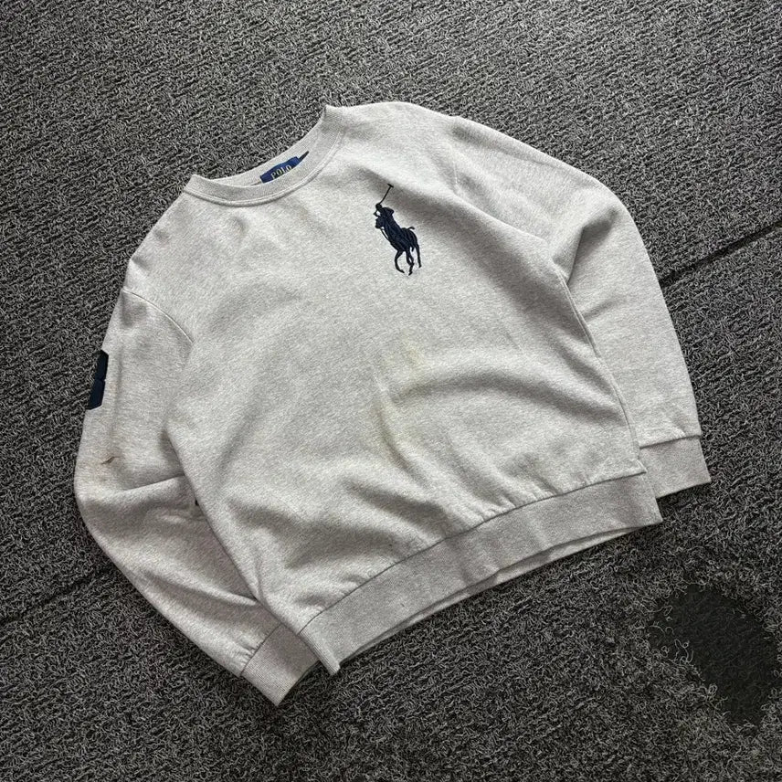 [BUNJANG] Polo Ralph Lauren Big Pony Gray Sweatshirt / 폴로 랄프로렌 빅포니 그레이 맨투맨 3396