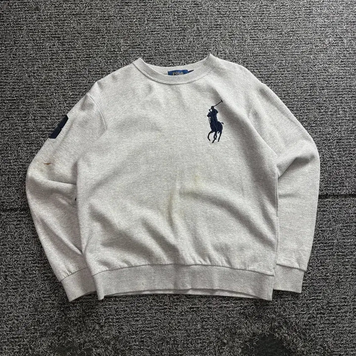 [BUNJANG] Polo Ralph Lauren Big Pony Gray Sweatshirt / 폴로 랄프로렌 빅포니 그레이 맨투맨 3396