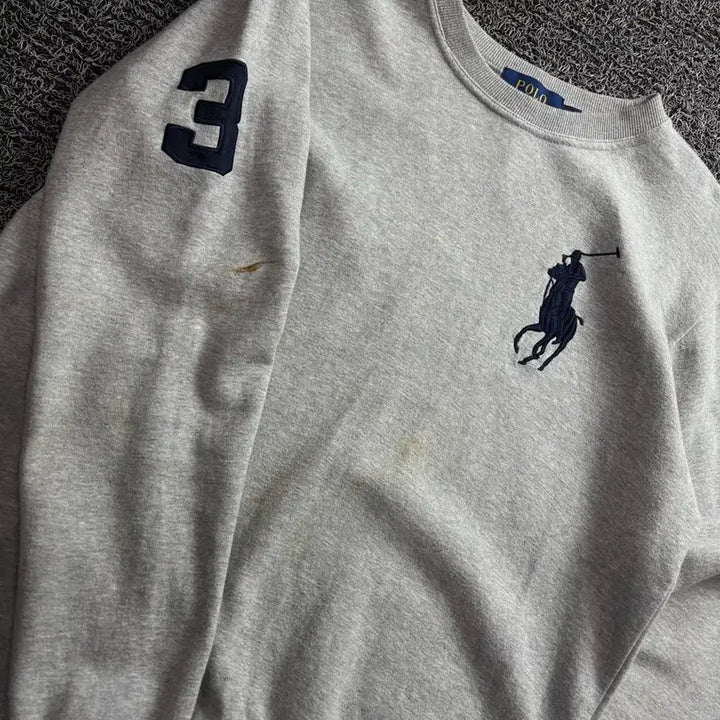 [BUNJANG] Polo Ralph Lauren Big Pony Gray Sweatshirt / 폴로 랄프로렌 빅포니 그레이 맨투맨 3396