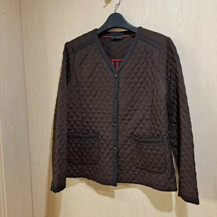 [BUNJANG] Crocodile Brown Quilted Jacket (Size 100) / 크로커다일 브라운 퀼팅 자켓사이즈100