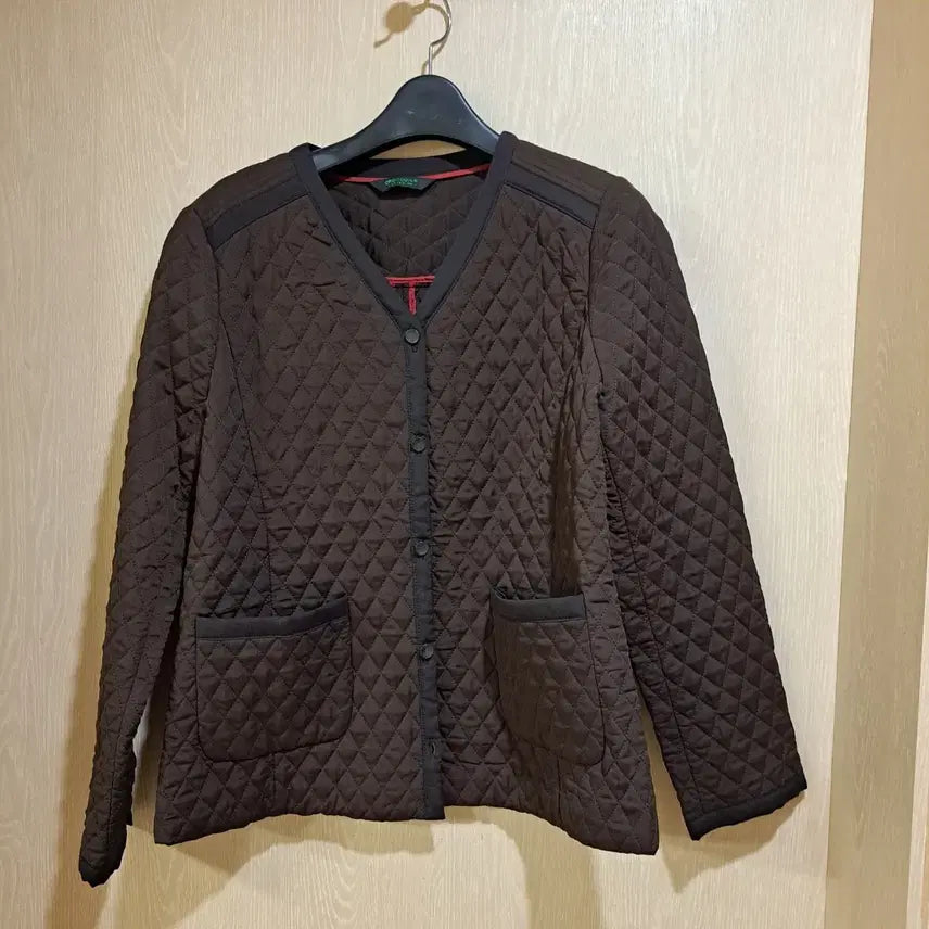 [BUNJANG] Crocodile Brown Quilted Jacket (Size 100) / 크로커다일 브라운 퀼팅 자켓사이즈100