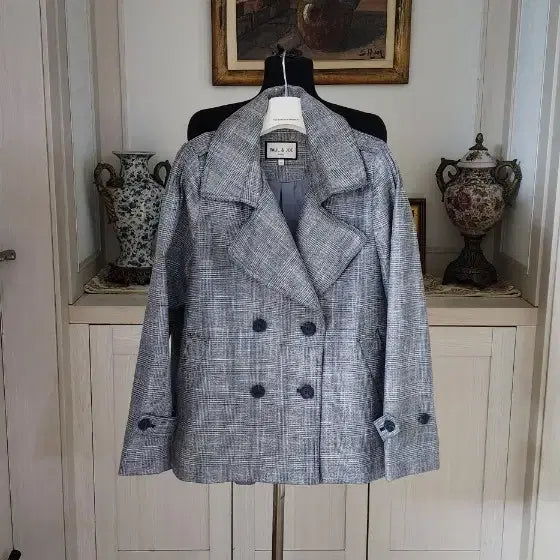 [BUNJANG] PAUL &amp; JOE Double Button Check Jacket / PAUL &amp; JOE 체크 더블 버튼 자켓
