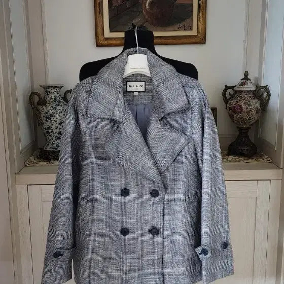 [BUNJANG] PAUL &amp; JOE Double Button Check Jacket / PAUL &amp; JOE 체크 더블 버튼 자켓