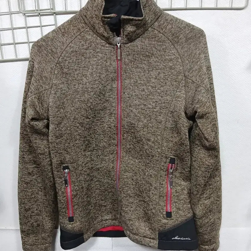 [BUNJANG] Abacus Brown Knit Zip-up Jacket (S) / abacus 아바쿠스 브라운 니트 집업 자켓S
