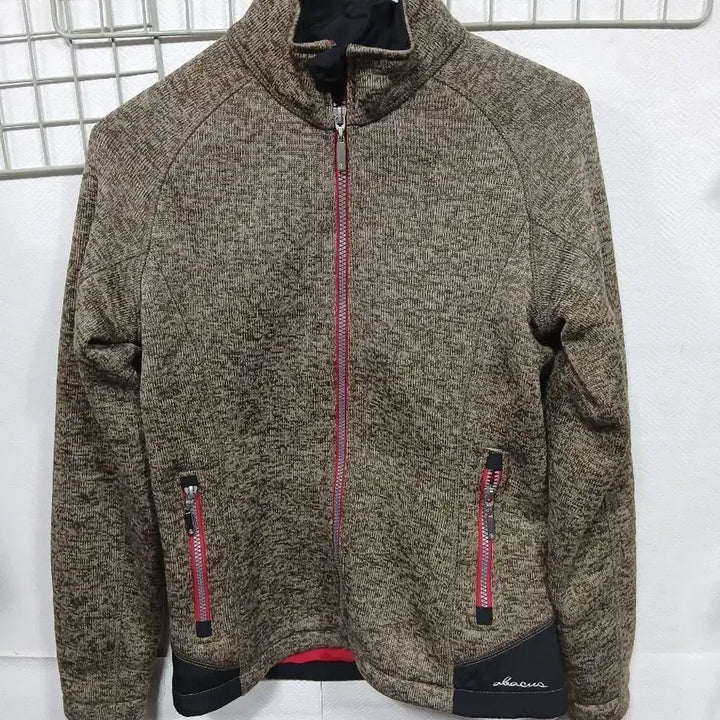 [BUNJANG] Abacus Brown Knit Zip-up Jacket (S) / abacus 아바쿠스 브라운 니트 집업 자켓S