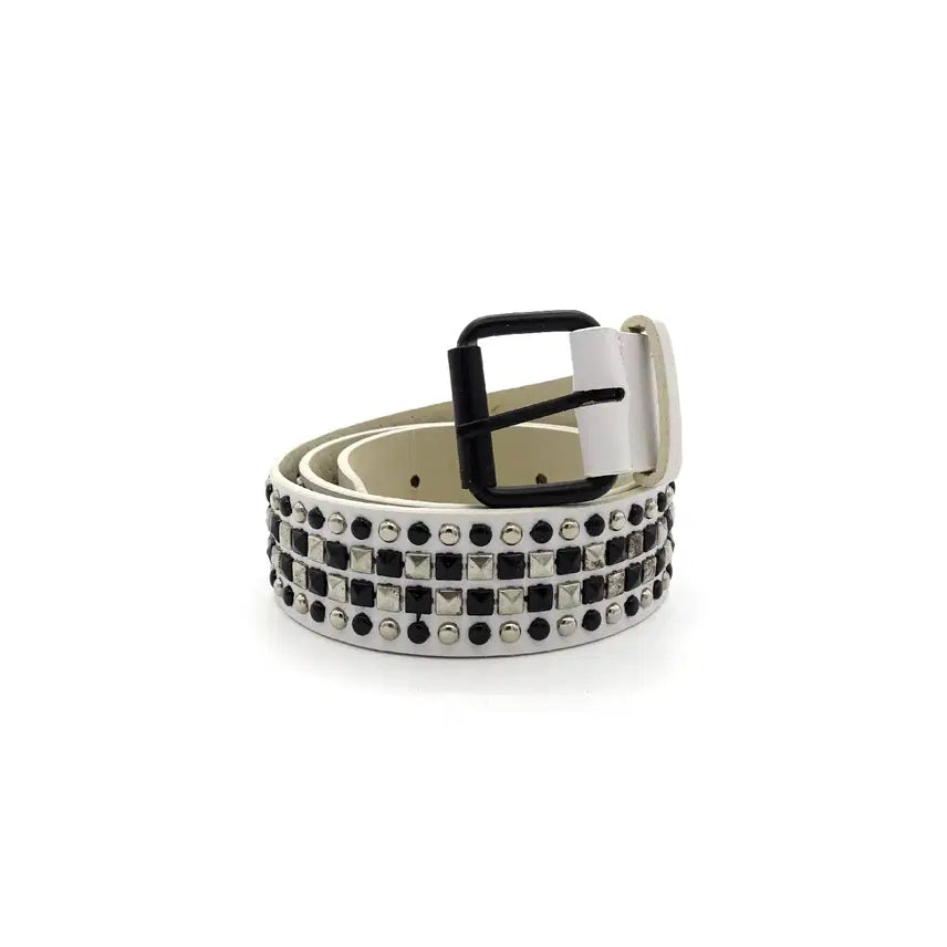 [BUNJANG] Vintage White Studded Belt / VINTAGEBELT 빈티지 스터드 화이트 벨트