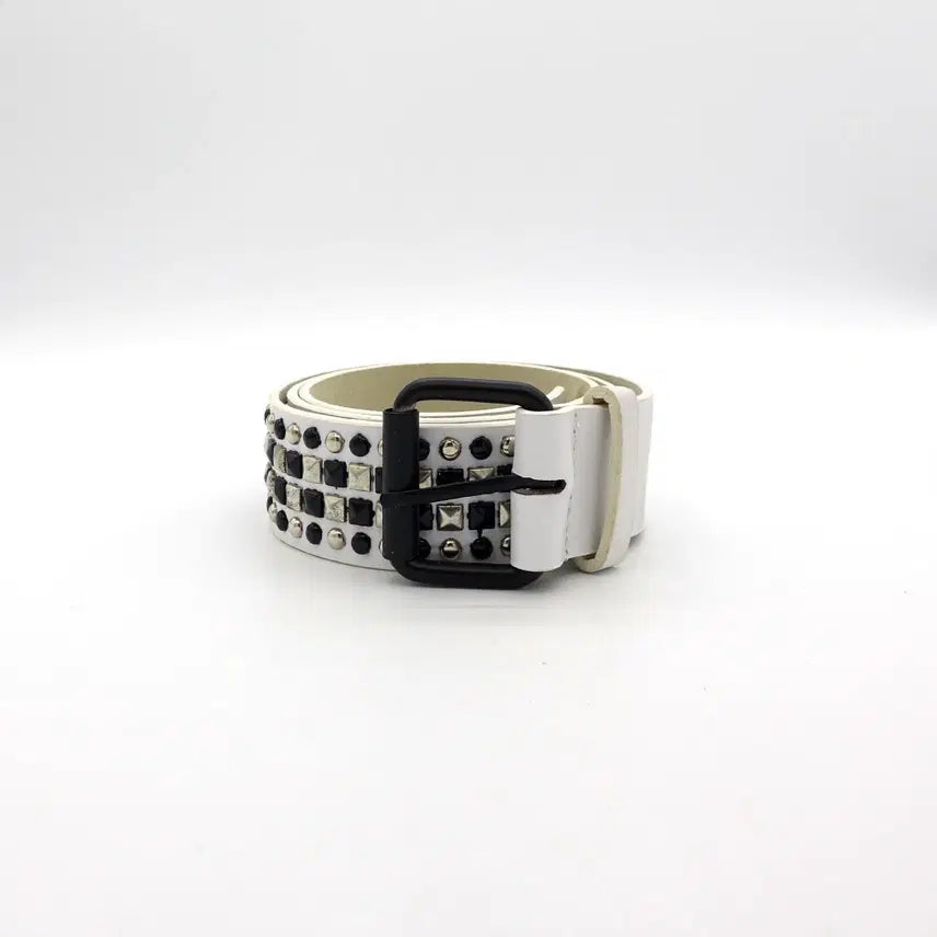 [BUNJANG] Vintage White Studded Belt / VINTAGEBELT 빈티지 스터드 화이트 벨트