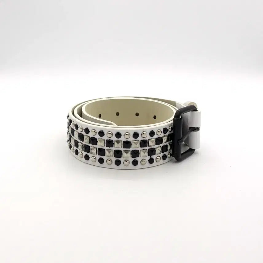[BUNJANG] Vintage White Studded Belt / VINTAGEBELT 빈티지 스터드 화이트 벨트