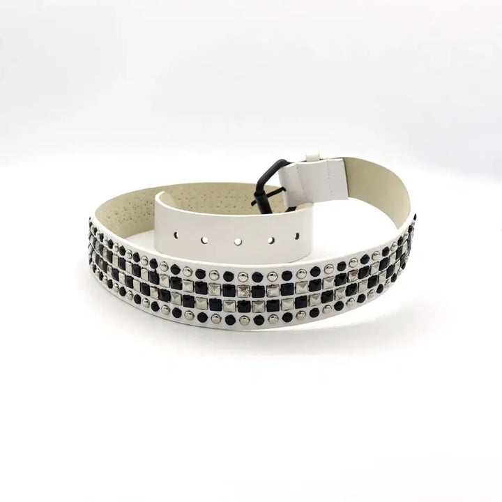 [BUNJANG] Vintage White Studded Belt / VINTAGEBELT 빈티지 스터드 화이트 벨트