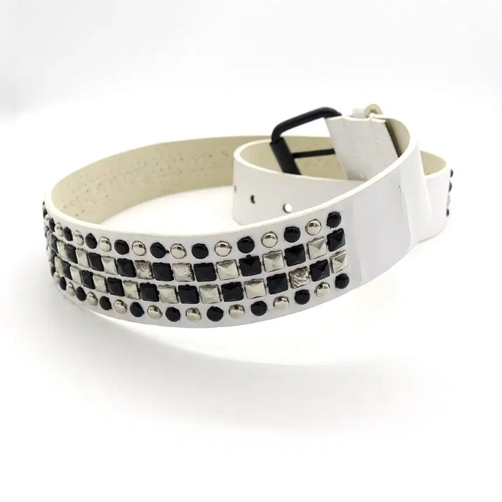[BUNJANG] Vintage White Studded Belt / VINTAGEBELT 빈티지 스터드 화이트 벨트