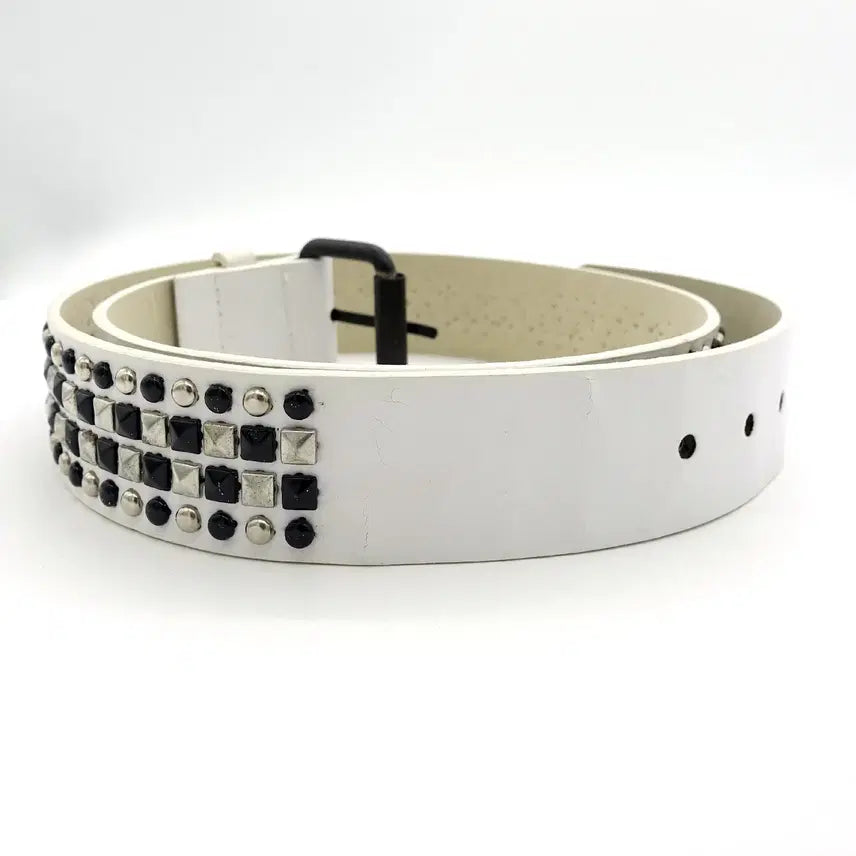 [BUNJANG] Vintage White Studded Belt / VINTAGEBELT 빈티지 스터드 화이트 벨트