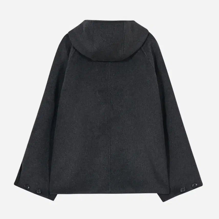 [BUNJANG] Type Service Charcoal Half Hooded Coat / 타입서비스 후드 하프 코트 차콜