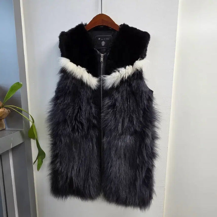 [BUNJANG] It MICHAA Fox Fur Leather Vest / 잇미샤 천연모피 폭스 퍼 양가죽 베스트 조끼
