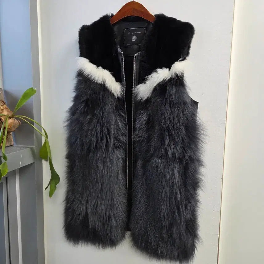 [BUNJANG] It MICHAA Fox Fur Leather Vest / 잇미샤 천연모피 폭스 퍼 양가죽 베스트 조끼