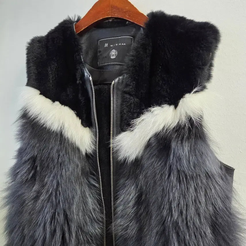 [BUNJANG] It MICHAA Fox Fur Leather Vest / 잇미샤 천연모피 폭스 퍼 양가죽 베스트 조끼