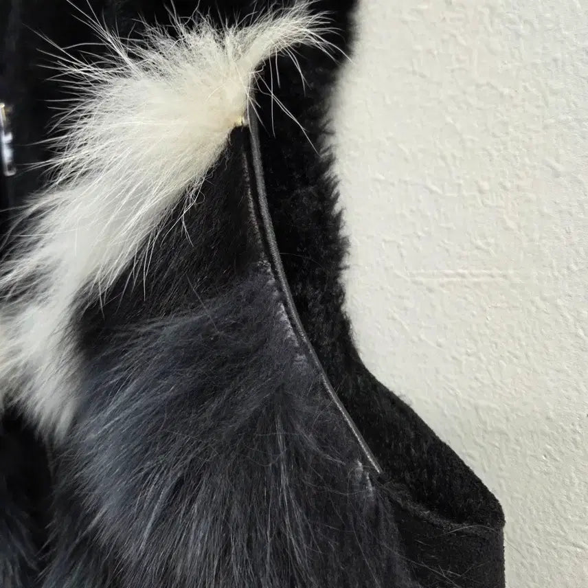 [BUNJANG] It MICHAA Fox Fur Leather Vest / 잇미샤 천연모피 폭스 퍼 양가죽 베스트 조끼