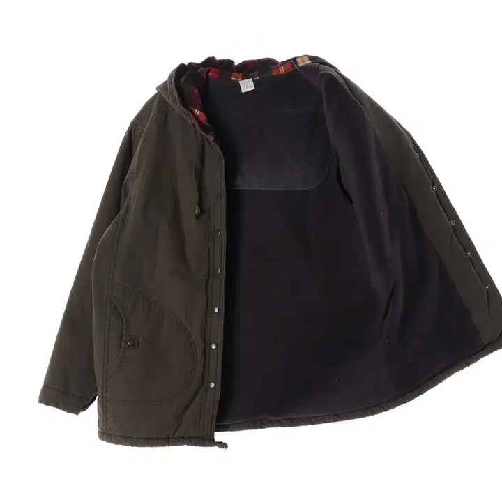 [BUNJANG] Vintage Check Lined Hooded Work Jacket / 빈티지 체크 라이닝 후드 워크 자켓
