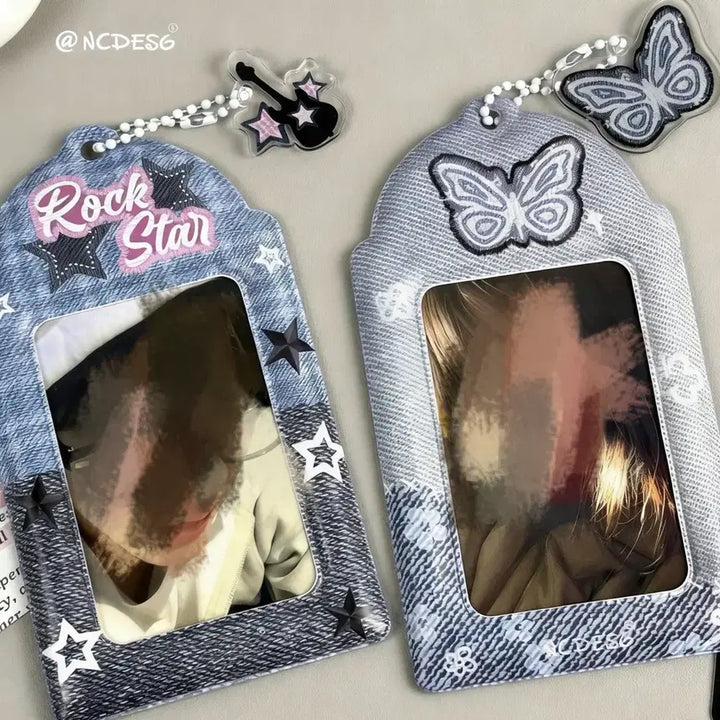[BUNJANG] Denim Card Holder Keyring Set / 데님 카드 홀더 키링 세트 2개