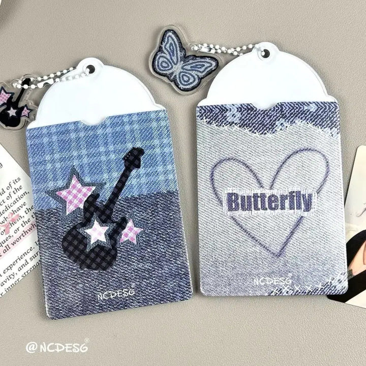 [BUNJANG] Denim Card Holder Keyring Set / 데님 카드 홀더 키링 세트 2개