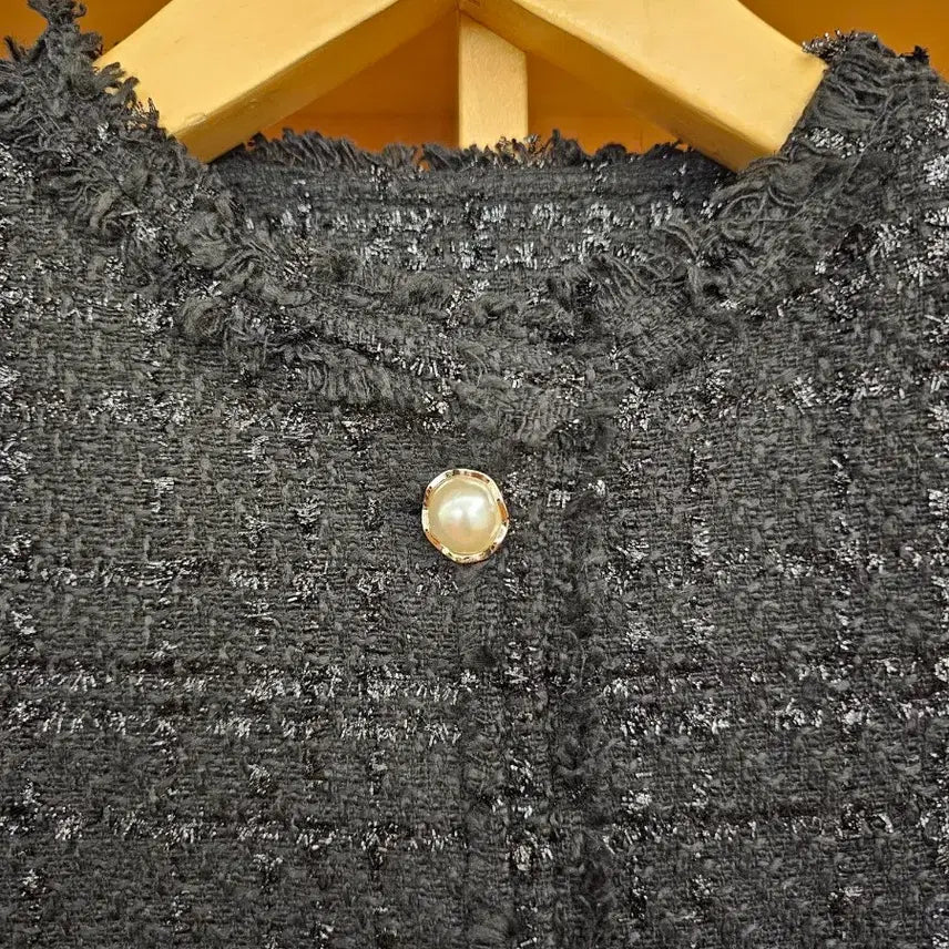 [BUNJANG] Tweed Long Vest (Black) / 트위드 롱 베스트 (블랙) 새옷