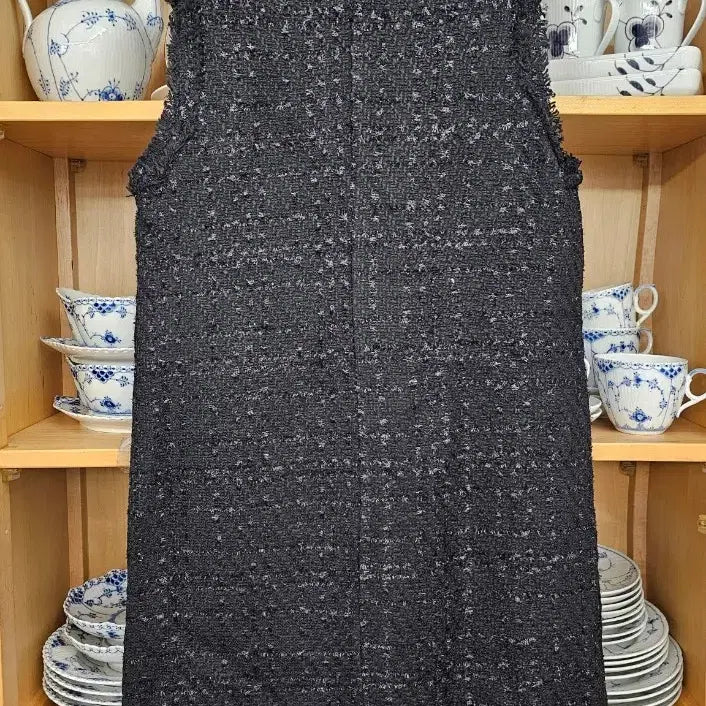 [BUNJANG] Tweed Long Vest (Black) / 트위드 롱 베스트 (블랙) 새옷
