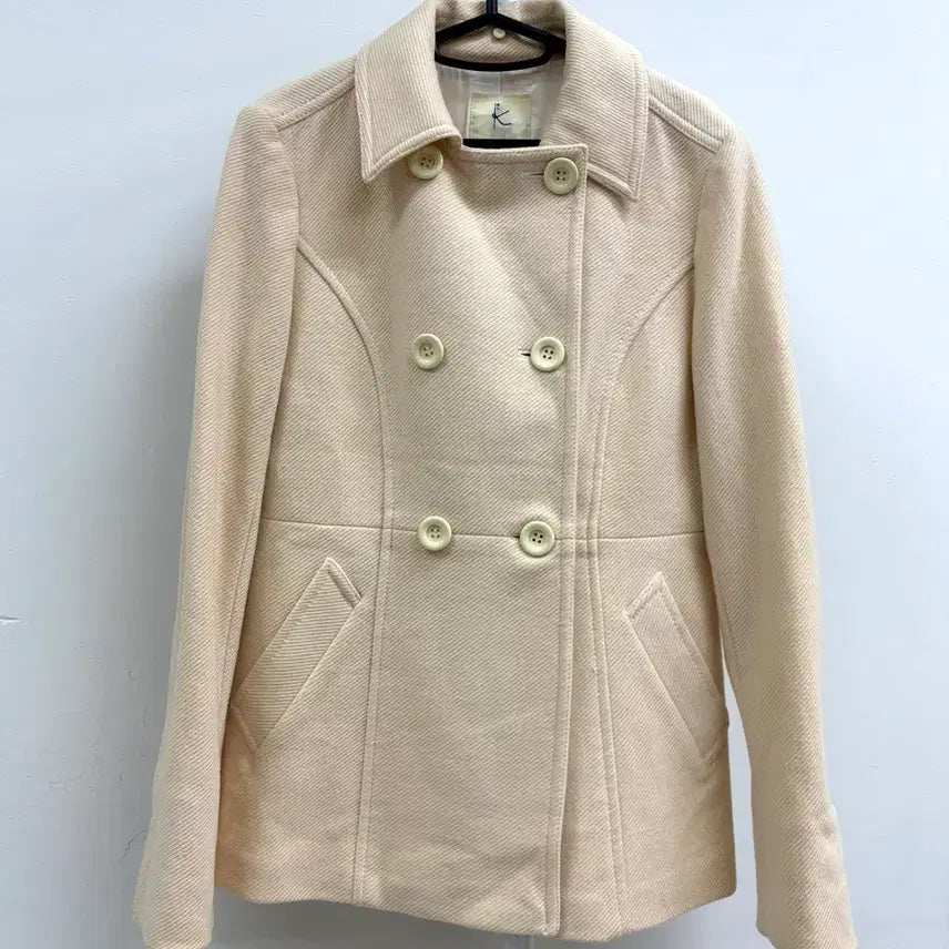 [BUNJANG] KUMIKYOKU Ivory Wool Blend Double Coat Jacket / 일본빈티지 아이보리 더블 코트 자켓 아우터