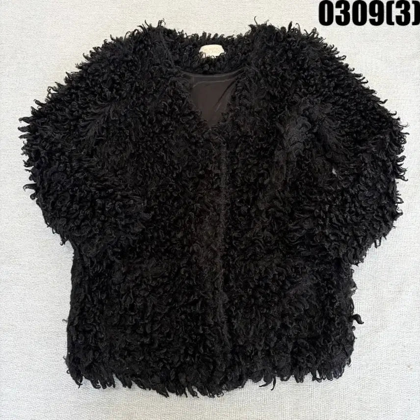 [BUNJANG] Plastic Island Black Sherpa Jacket / M 플라스틱아일랜드 블랙 뽀글이 자켓 0309(3)